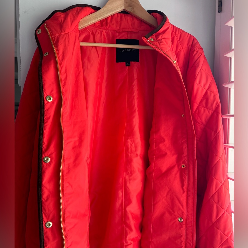 Talbots Quilted Orange Jacket - Picture 6 of 8